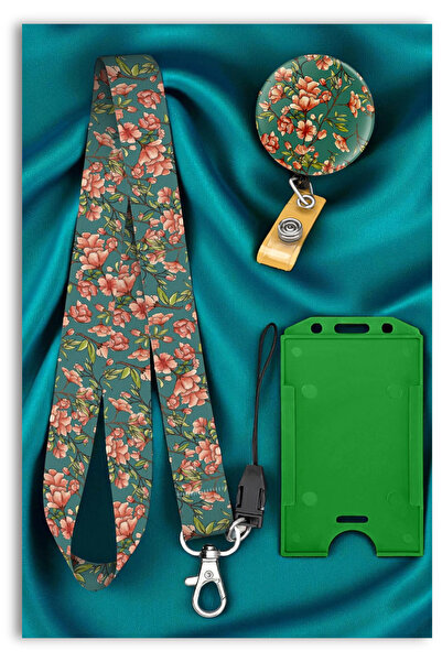 Mia Aurora Şeftali Çiçeği 3lu Set Boyun Askı İpi Şeftali Çiçeği Yoyo Dikey Ka...