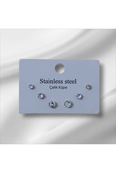 İlraysa ZİRKON TAŞLI ÇELİK KÜPE | GARANTİLİ KÜPE