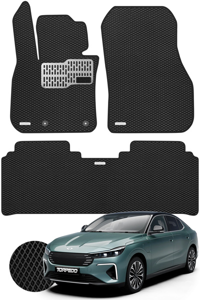 TORPEDO Togg T10F Uyumlu Hücreli Premium Eva Paspas Seti Tam Set Paspas Takımı Siyah