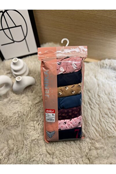MODANTA Jenika 7'li Günlük Pamuklu Kadın Slip Külot Seti - Desenli