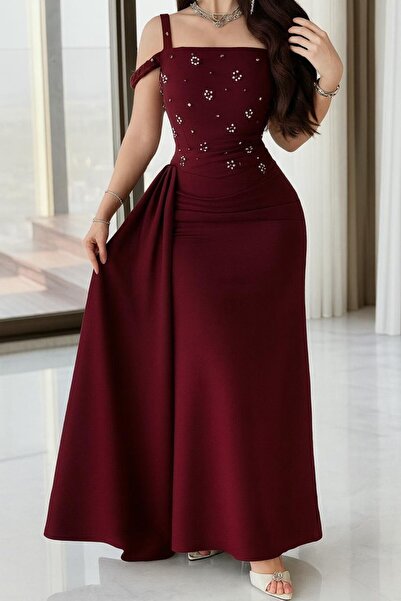 Generic فستان بورغندي