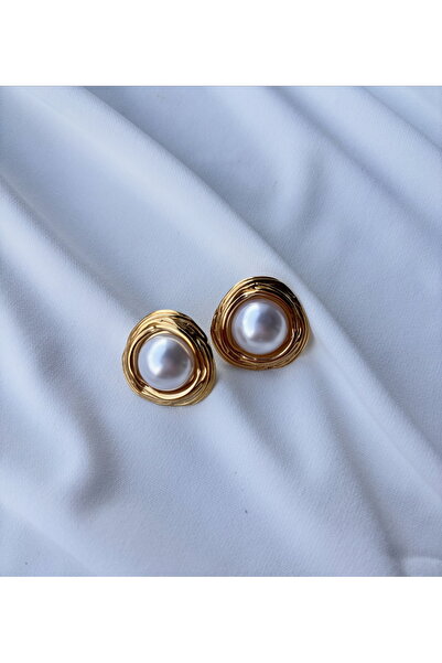 Shamira Golden Pearl – Altın Renk İnci Küpe