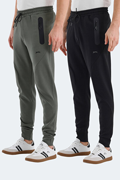 Slazenger VARUNA 2 Lİ SET Erkek Siyah - Haki Eşofman Altı