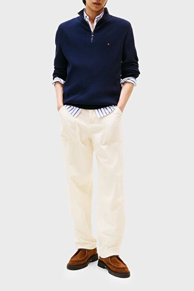 Tommy Hilfiger Pamuk ve Kaşmir Karışımlı Regular Fit Dik Yaka Kazak Erkek KAZAK MW0MW40448 DW5