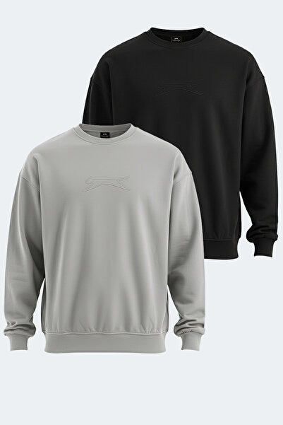 Slazenger VADIK 2li set Erkek Siyah - Gri Sweatshirt
