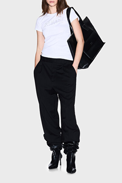 Armani Exchange Μπλουζάκι με λογότυπο από πέτρα 100% βαμβάκι Slim Fit Crew Neck T SHİRT XW001349 AF171