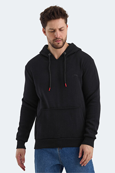 Slazenger KEANS 2 li set Erkek Kapüşonlu Cepli Siyah - Gri Sweatshirt