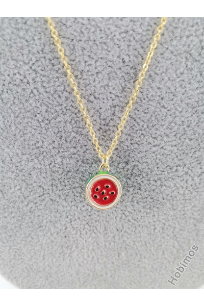 Hobimos Mineli Watermelon Necklace - Non-Tarnishing Necklace