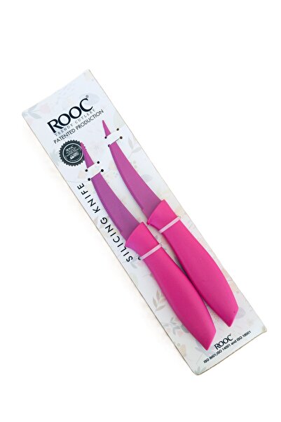 Rooc 2'li Lazer Kesim Tırtıklı Meyve Bıçak Seti & 18 cm
