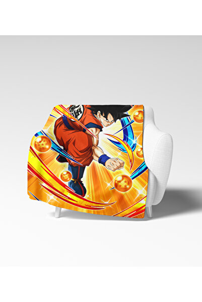 Home Son Goku Anime Design Fleece TV Blanket Soft Polar Blanket