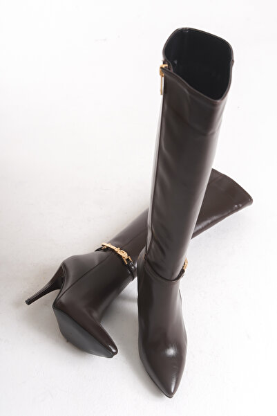 Liza Shoes NISA Γυναικείες μπότες με τακούνι με λεπτομέρεια ζώνης A012- K75