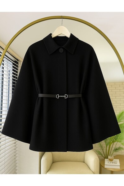 LİMABEL Siyah Oversize Panço / Yeni Sezon Rahat Modern Şık Kombin