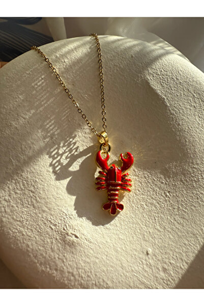 Fiamoss Istakoz Balık Altın Kaplama Kolye