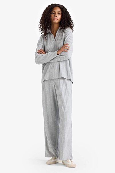 DeFacto Wide Leg Corduroy Camisole Elastic Waist Trousers F1012Ax25Au