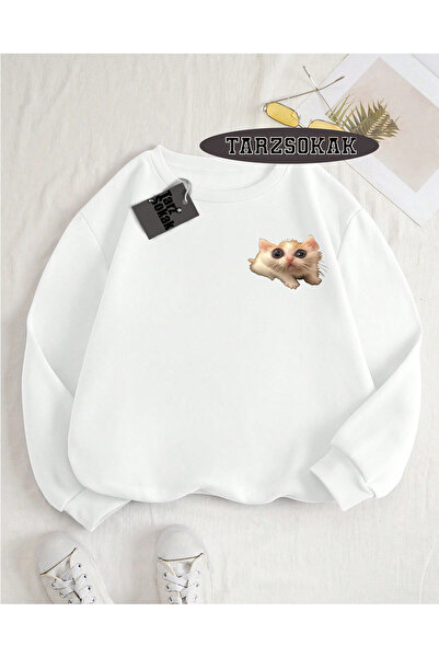 Tarzsokak Hanorac cu guler rotund alb EL GATO Design special