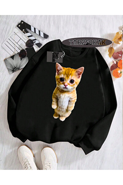 Tarzsokak Hanorac cu guler rotund negru EL GATO Design special