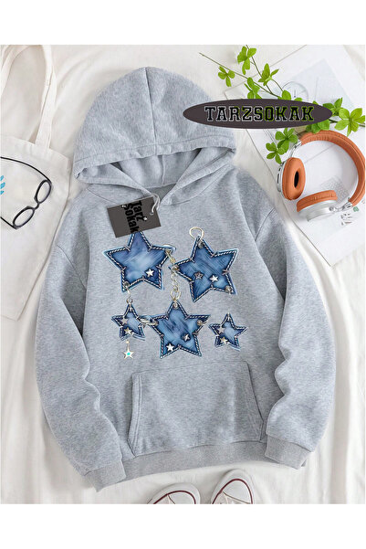 Tarzsokak Dukserica sa kapuljačom Siva STAR Sa deznom Specijalni dizajn