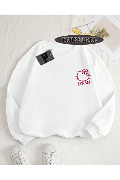 Tarzsokak Hanorac cu guler rotund alb LABZA HELLO KİTTY Design special