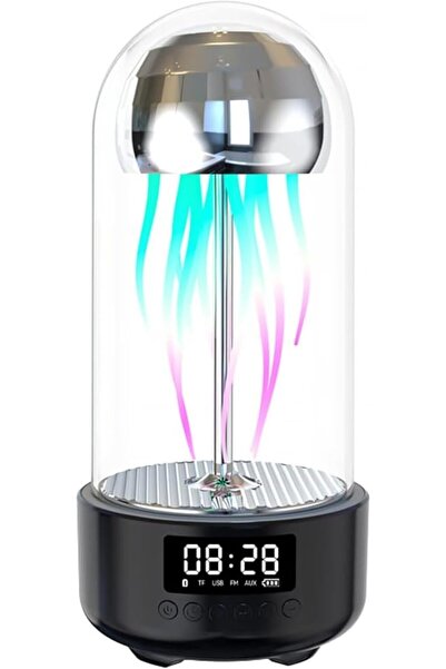 genernic Bluetooth Speaker & Lamp with Clock Wireless 7-Color LED Jellyfish L...