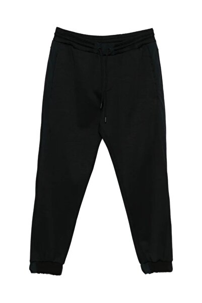 PAUL&SHARK Men's Regular Fit Cotton Black Trousers with Elastic Waist and Cuffs 15311831-011