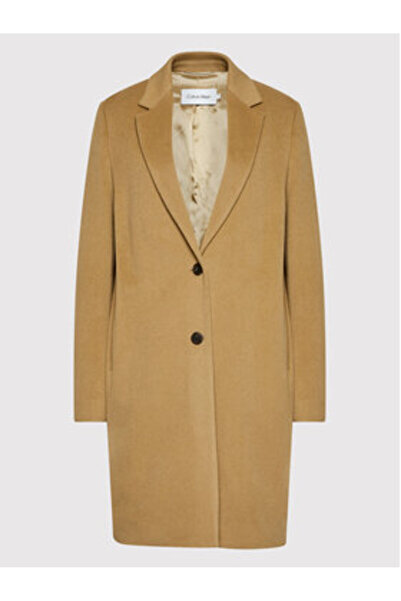 Calvin Klein Γυναικείο Μάλλινο Παλτό K20K204155 Καφέ