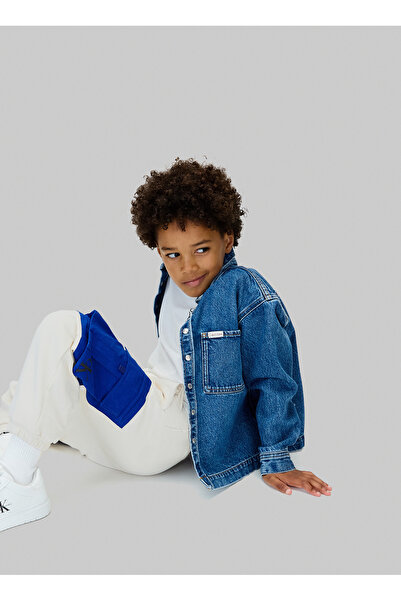 Calvin Klein Lastikli Paça Ekru Erkek Çocuk Eşofman Altı IB0IB02572PGB