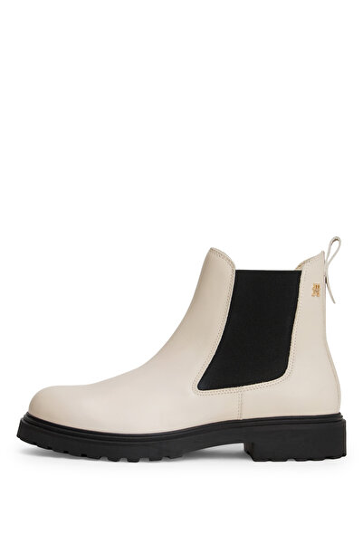 Tommy Hilfiger Bőr világos bézs női csizma FW0FW08766ACI
