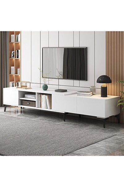 sharpdo Wide and Modern TV Cabinet with Sliding Doors for Living Room