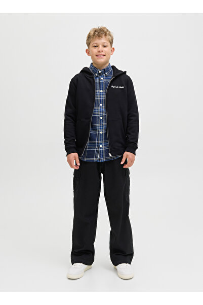 Jack & Jones Nakışlı Erkek Çocuk Siyah Sweatshırt 12284068