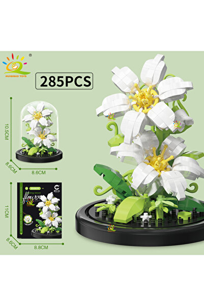 choice2 NO.42 HUIQIBAO MOC Eternal Bouquet Display Box Micro Building Blocks Flower Model DIY Home Desk Plan