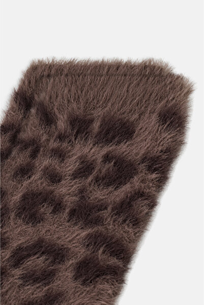 SUWEN Fluffy Leopard Soket Çorap