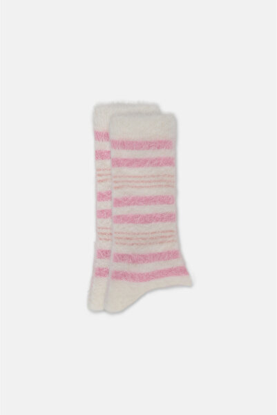 SUWEN Fluffy Stripe Soket Çorap