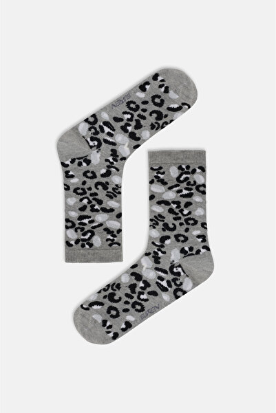 SUWEN Leopard Soket Çorap