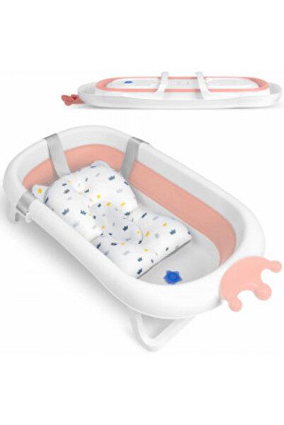 Ricokids Cadă pliabilă pentru bebeluși cu senzor de temperatură, suport antid...