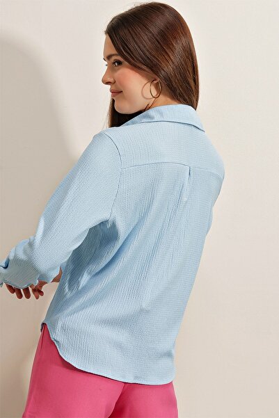 Hiccup Bdart Textured Buttoned Denim Shirt