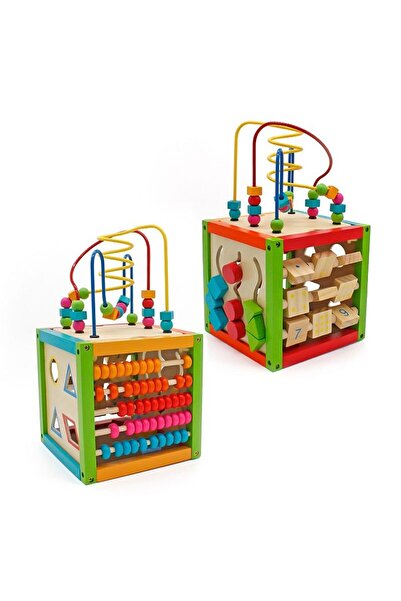 PROCART Educational activity cube, multifunctional center, 5 in 1, interactive wooden toy
