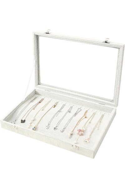 Hope صندوق منظم مجوهرات من Coward مكون من 20 خطافًا، علبة عرض قلادات مخملية ر...