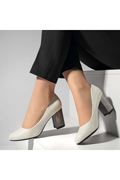 Modlet.ro Women's silver heeled shoes MOD02830