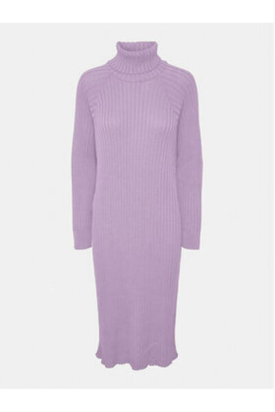 YAS Γυναικείο Πλεκτό Φόρεμα 26028660 Μωβ