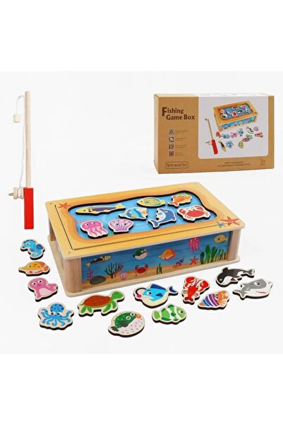 OEMN Joc magnetic de pescuit, jucărie educativă „Cutie de pescuit”, stil Mont...