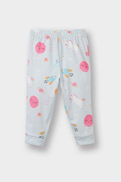 DeFacto Baby Girl Pajama Set Space Printed Long Sleeve Combed Cotton Top Long Bottom (25 Au)