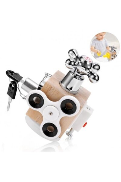 OEMN Jucărie din lemn cu activități Montessori și senzoriale, Busy Cube