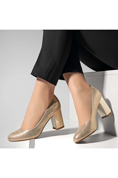 Modlet.ro Women's gold heeled shoes MOD02830