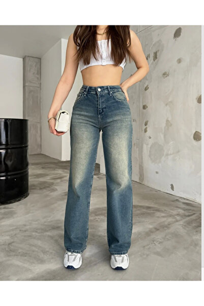 komera Τζιν παλαζό με εφέ λεπτής αποχρωματισμένης επιδερμίδας