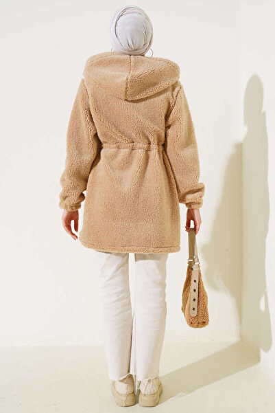 VOLT CLOTHİNG Bel Tunnel Elastic Plush Cardigan