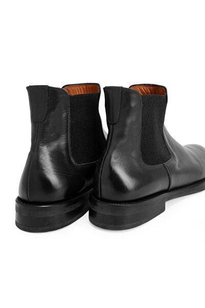 Hemington Doğal Antik Deri Siyah Chelsea Bot