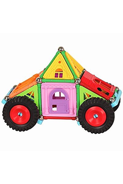 PROCART Magnetic construction set, 130 pieces, 3D castle construction, car, age 6+,