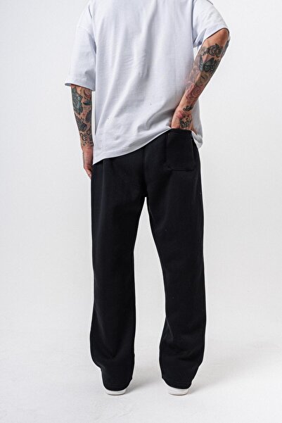 Respire Men's Basic Baggy Sweatpants with Text Detail Navy Blue