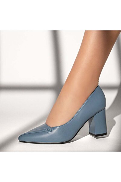 Modlet.ro Women's blue block heel shoes MOD13362