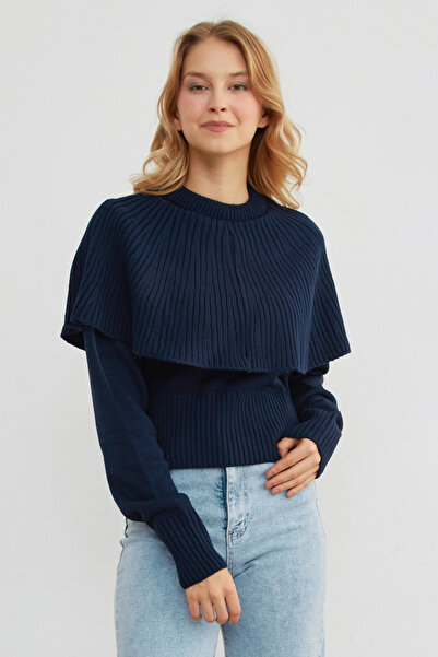 Fulla Moda Плетене трикотажне пальто з деталями